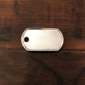 Tiffany & Co. sterling dog tag pendant